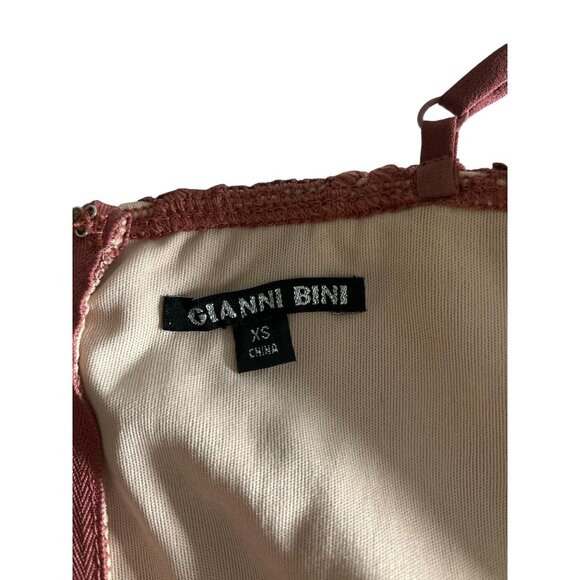 Gianni Bini Lace Midi Dress XS Mauve Spaghetti Straps Crocheted Formal Party - Picture 3 of 7